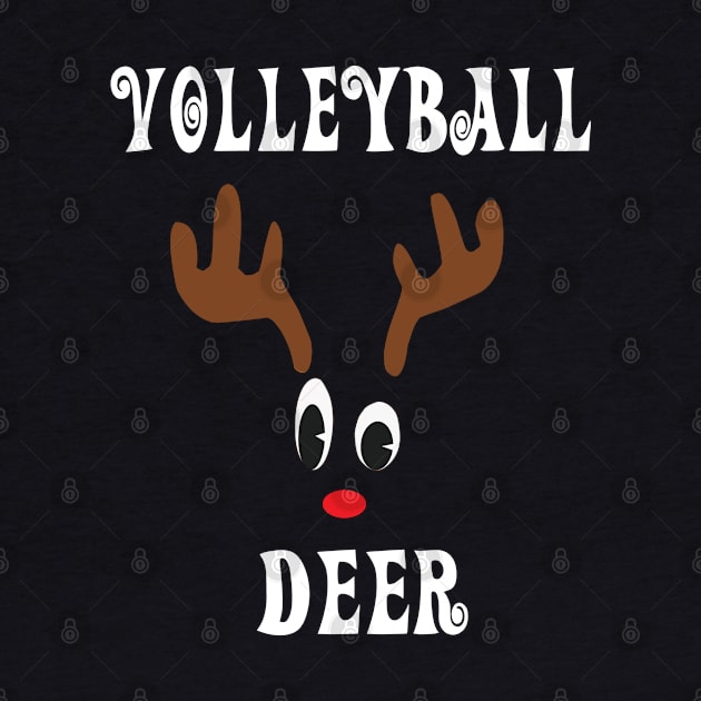 Volleyball Reindeer Deer Red nosed Christmas Deer Hunting Hobbies Interests by familycuteycom